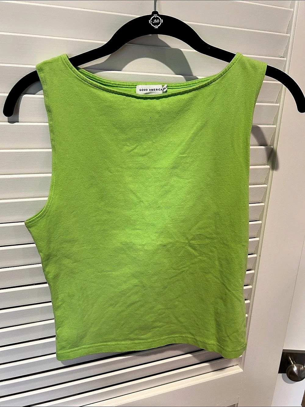 Good American Super Stretch Crop Tank Green Medium